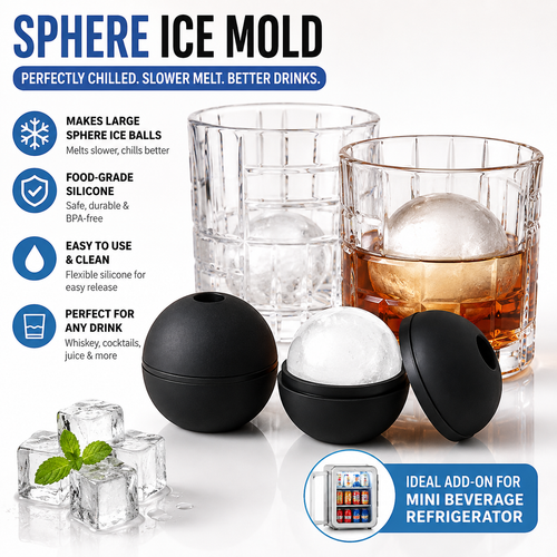 Premium Two-Part Silicone Ice Sphere Mold for Cocktails Bowlift