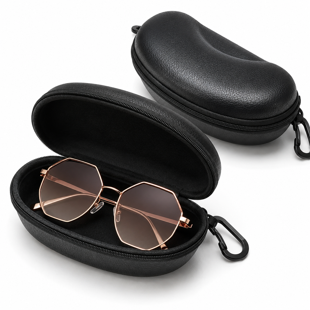 Hardshell Zippered Protective Eyewear Case with Carabiner Bowlift