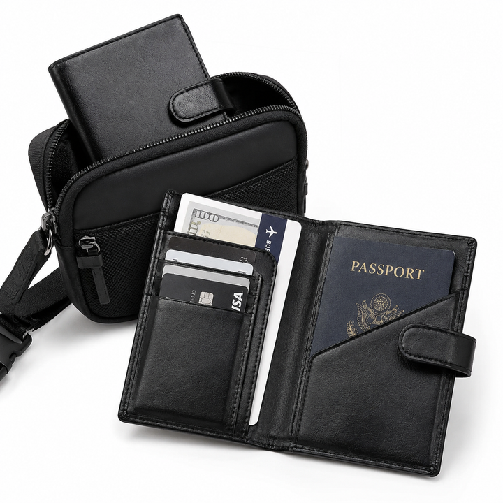 RFID Blocking Bifold Leather Wallet with Snap Card Organizer Bowlift