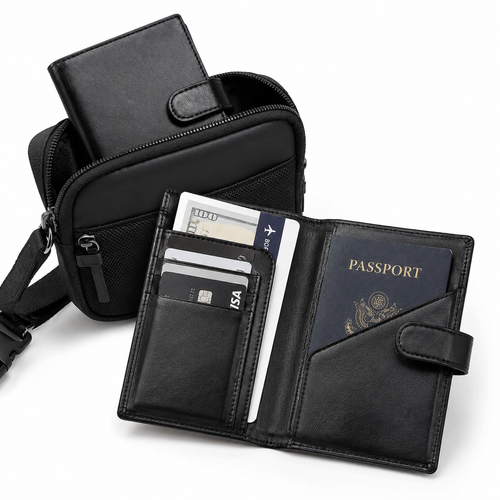 RFID Blocking Bifold Leather Wallet with Snap Card Organizer Bowlift