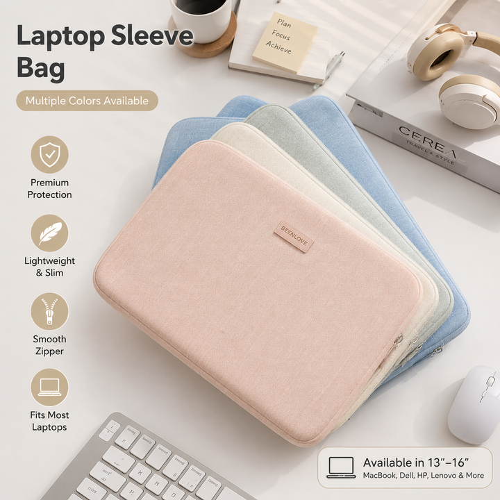 Padded ribbed fabric laptop sleeve for ultrabooks and notebooks Bowlift