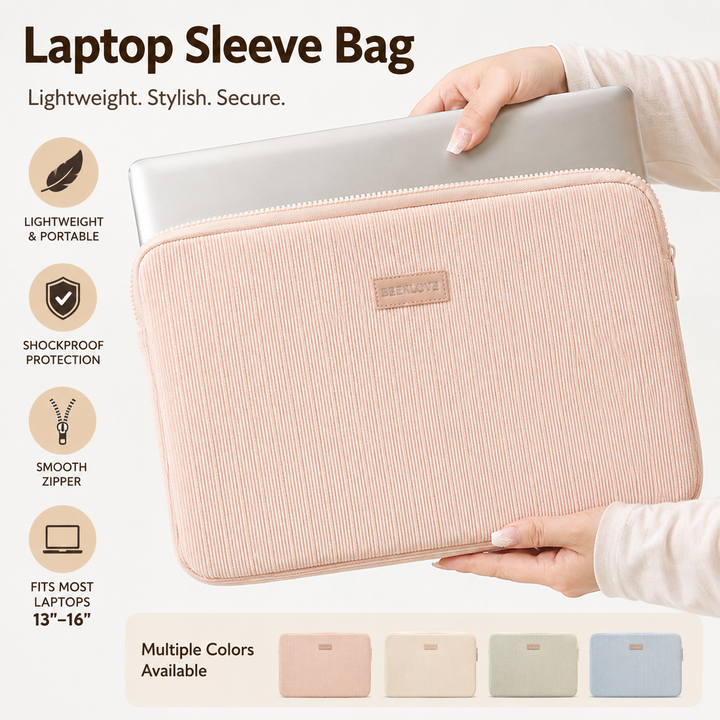 Padded ribbed fabric laptop sleeve for ultrabooks and notebooks Bowlift