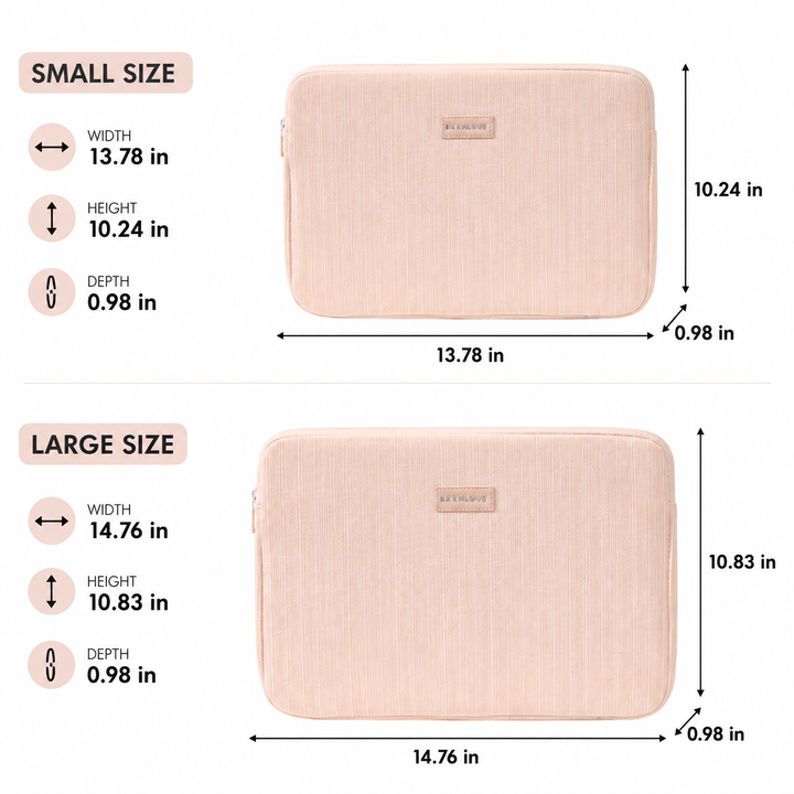Padded ribbed fabric laptop sleeve for ultrabooks and notebooks Bowlift