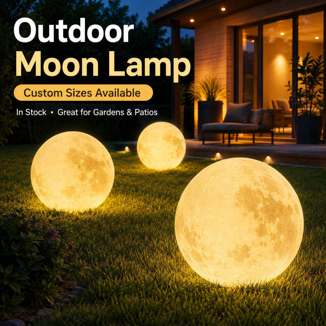 Outdoor moon sphere garden lamp solar powered rechargeable waterproof decorative orb light Bowlift