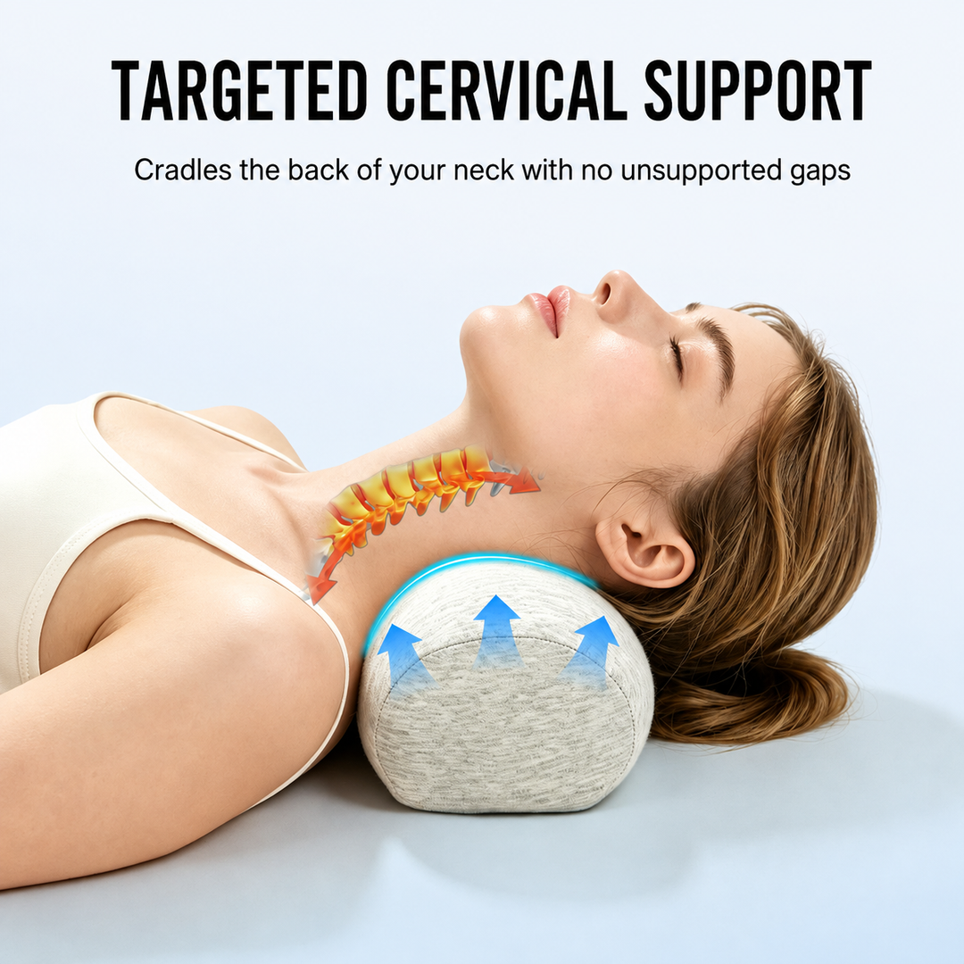 Contoured memory foam cervical neck support pillow Bowlift
