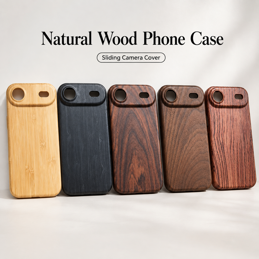 Handcrafted full-grain wood protective phone case with raised camera bezel Bowlift