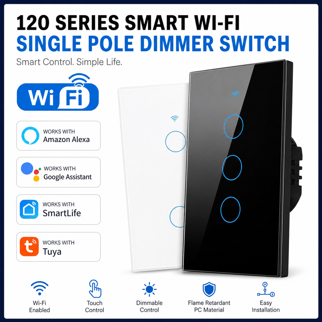 WiFi Touch Wall Switch Single Gang Crystal Glass Panel Smart Light Control Bowlift