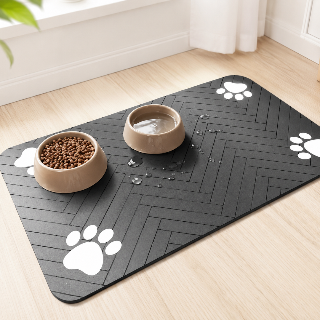 Extra large waterproof silicone pet feeding mat with non-slip backing Bowlift