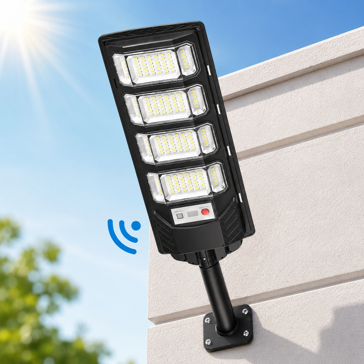Integrated solar LED street lamp with PIR motion sensor and remote control durable ABS PC housing weatherproof IP65 outdoor pathway light Bowlift