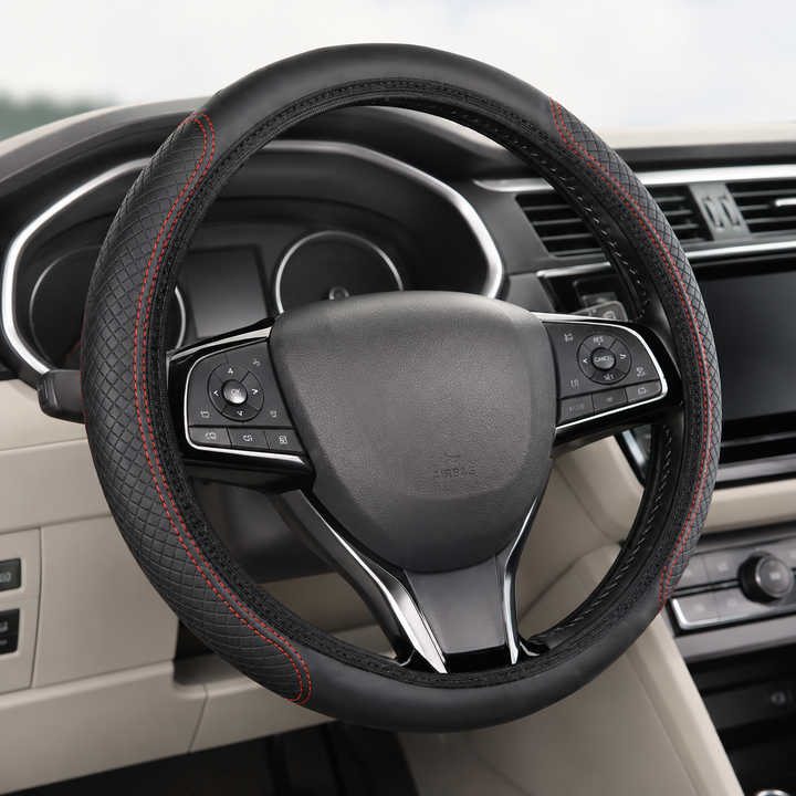 Premium padded steering wheel cover with anti-slip textured grip Bowlift