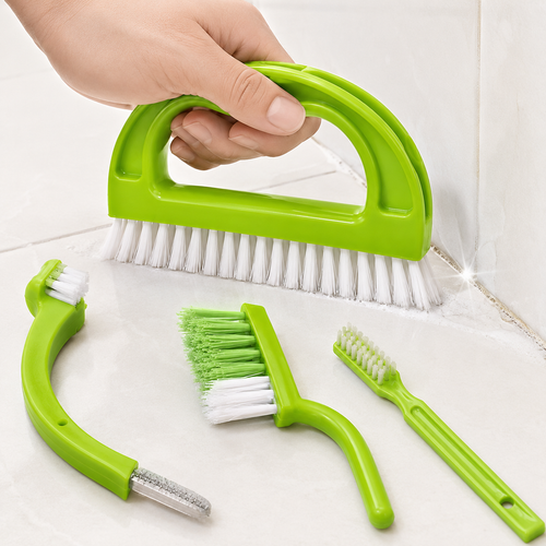 Multi-purpose heavy-duty scrub brush set with ergonomic handle and detail brushes Bowlift