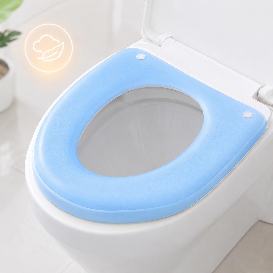 Padded toilet seat reducer with non-slip grips Bowlift