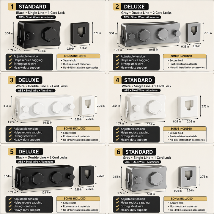 Retractable stainless steel clothesline tensioner with wall bracket Bowlift