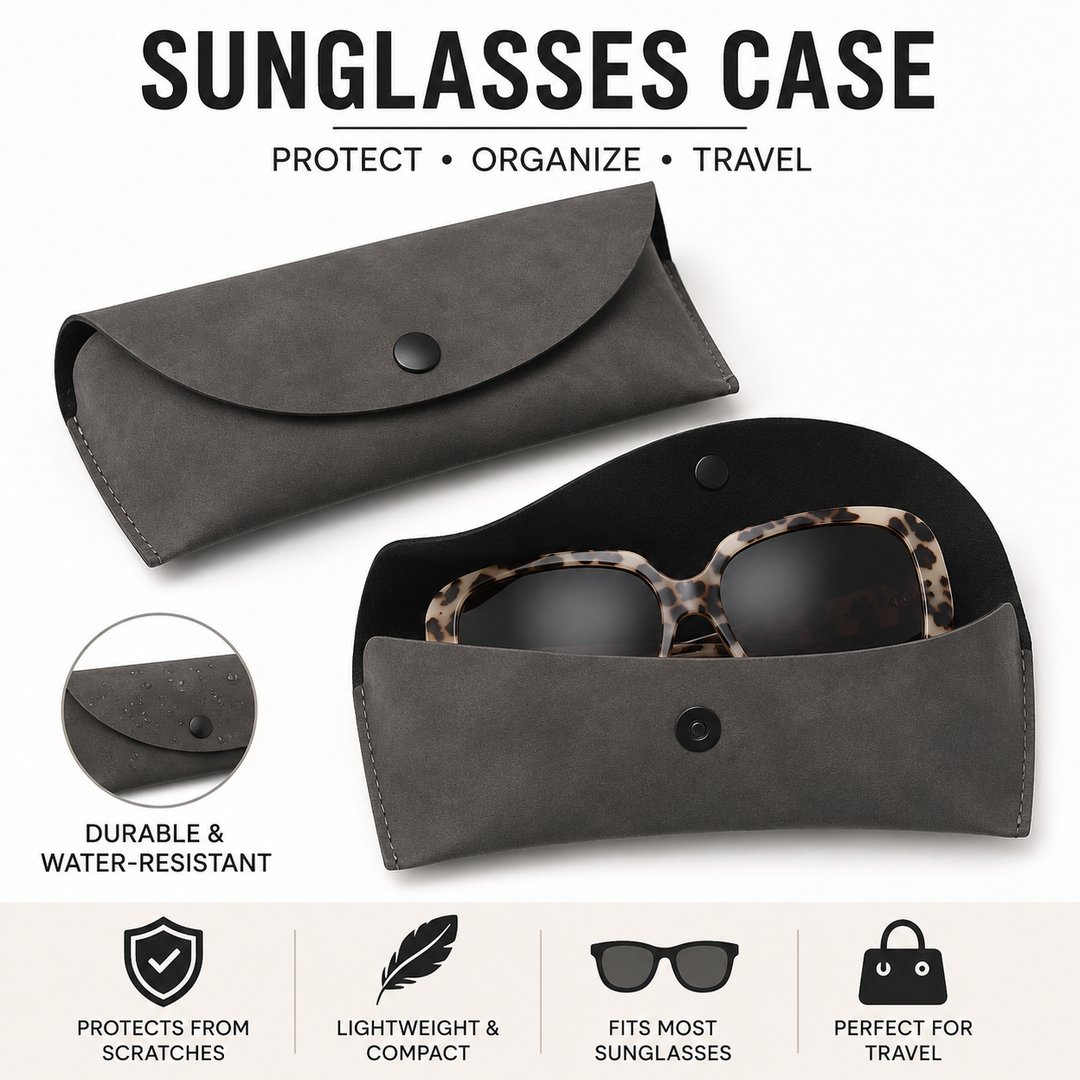 Slim Leather Snap Sunglasses Case Bowlift