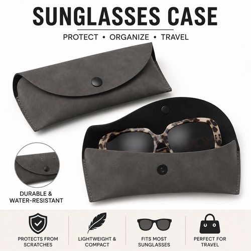 Slim Leather Snap Sunglasses Case Bowlift
