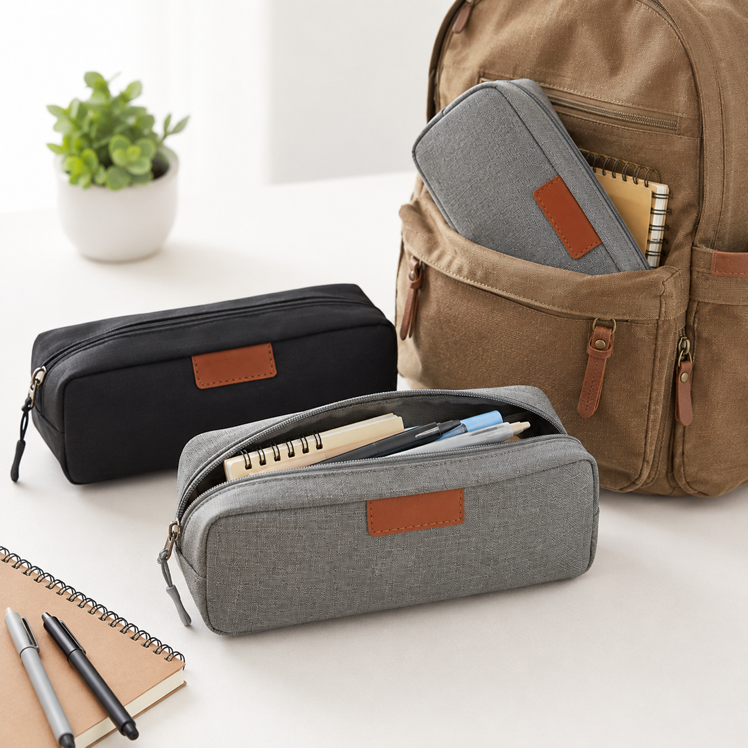 Compact Canvas Pen Organizer Pouch Bowlift