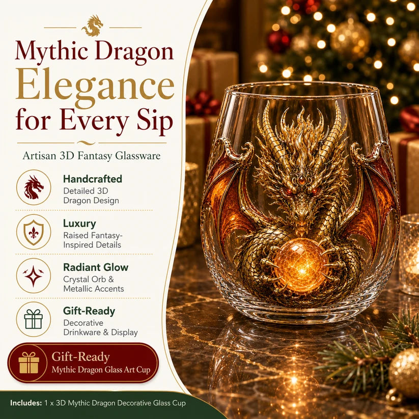 3D Mythic Dragon Glass Cup