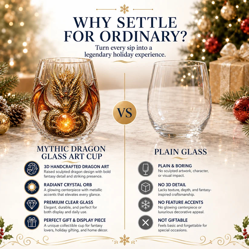 3D Mythic Dragon Glass Cup