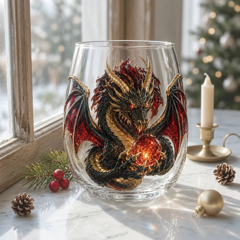 3D Mythic Dragon Glass Cup