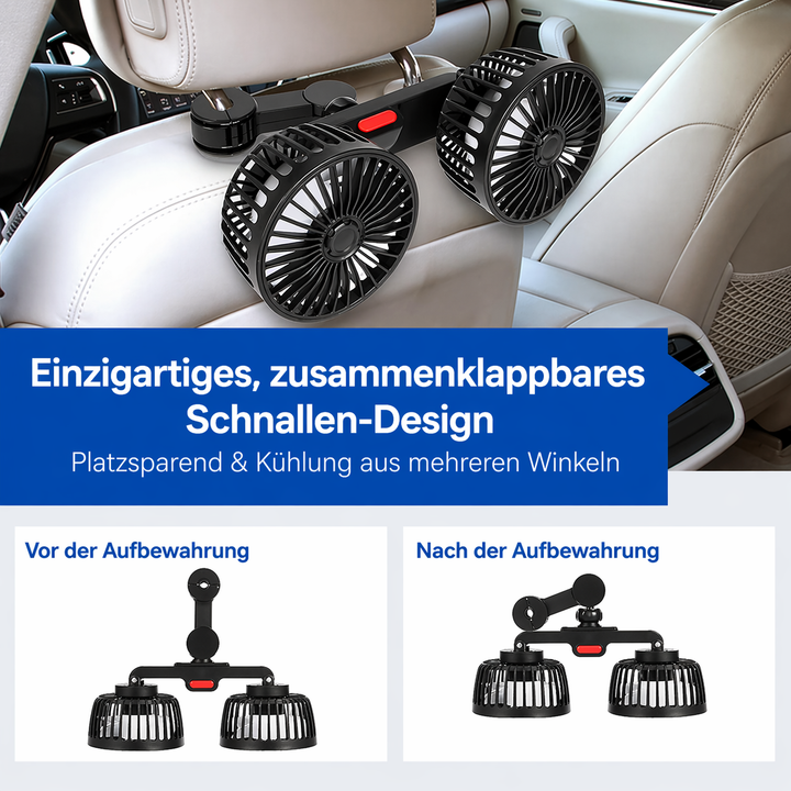 USB Fan for Car with 2 Heads | Bowlift