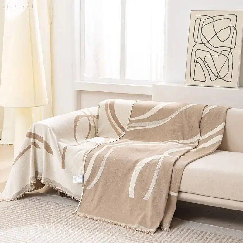 BowLift | Chenille Sofa Throw | Reversible Sofa Cover for Couch