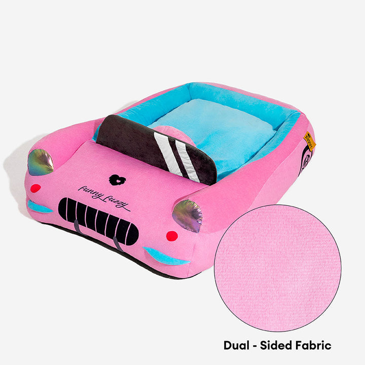 BowLift | FurElegance Classic Convertible Race Car Bed | Luxury bolster dog bed for stylish comfort and support