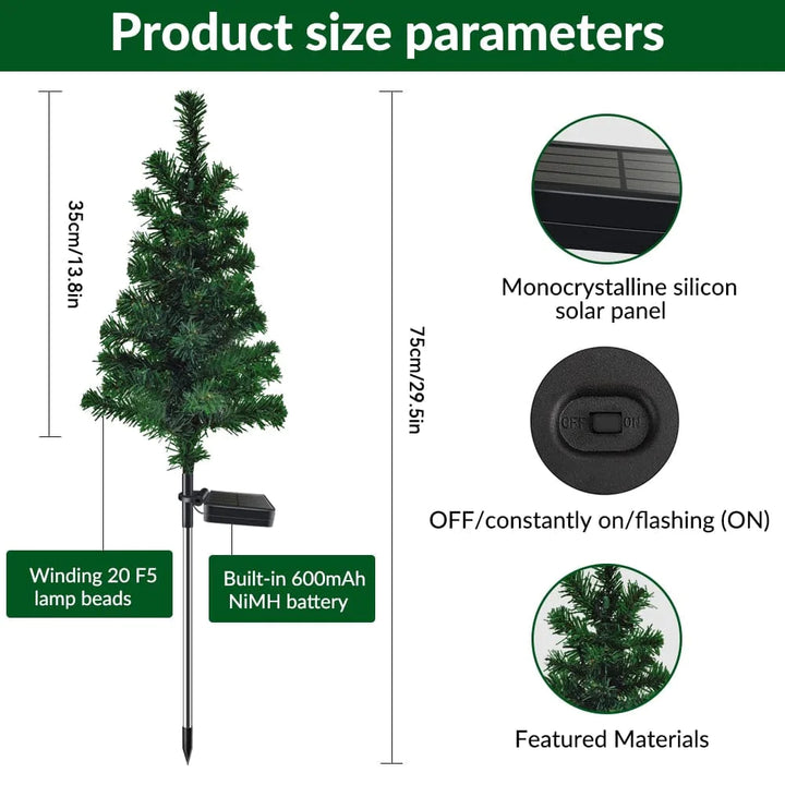 Christmas Tree Solar Garden Light Bowlift