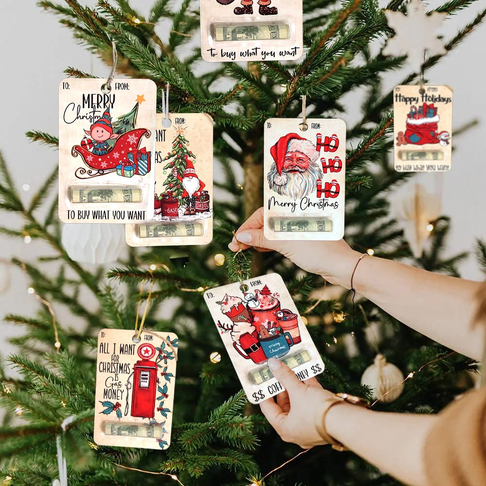 BowLift | Christmas Cards Wooden Money Holder Ornament Decoration