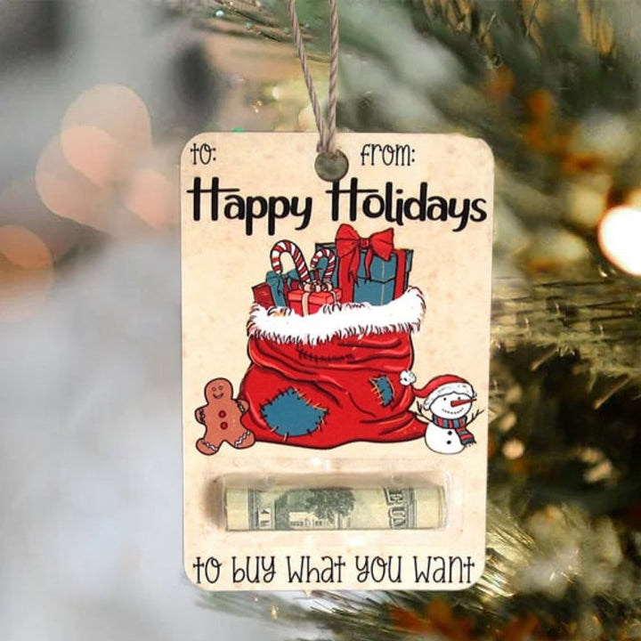 BowLift | Christmas Cards Wooden Money Holder Ornament Decoration