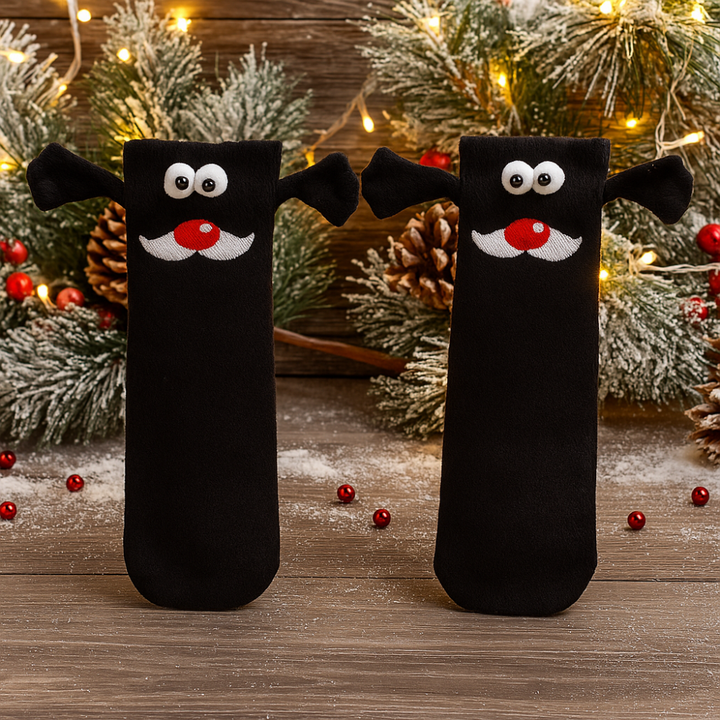 BowLift | Christmas Stockings Funny Socks Couple Hand-Holding Cozy Gift