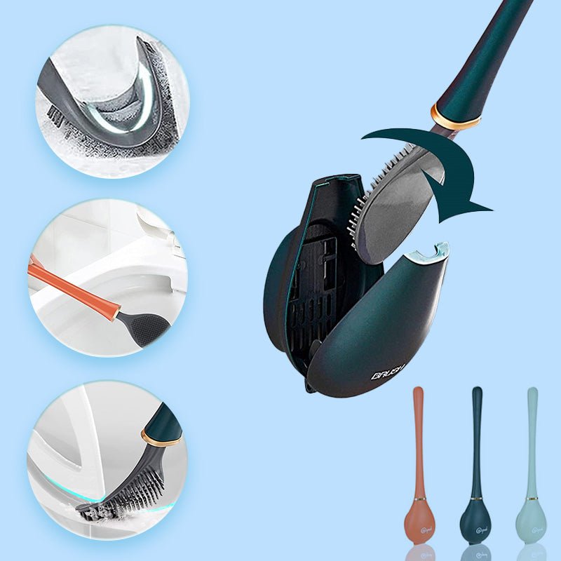 BowLift | CleanSweep | Silicone Toilet Brush with Wall Holder
