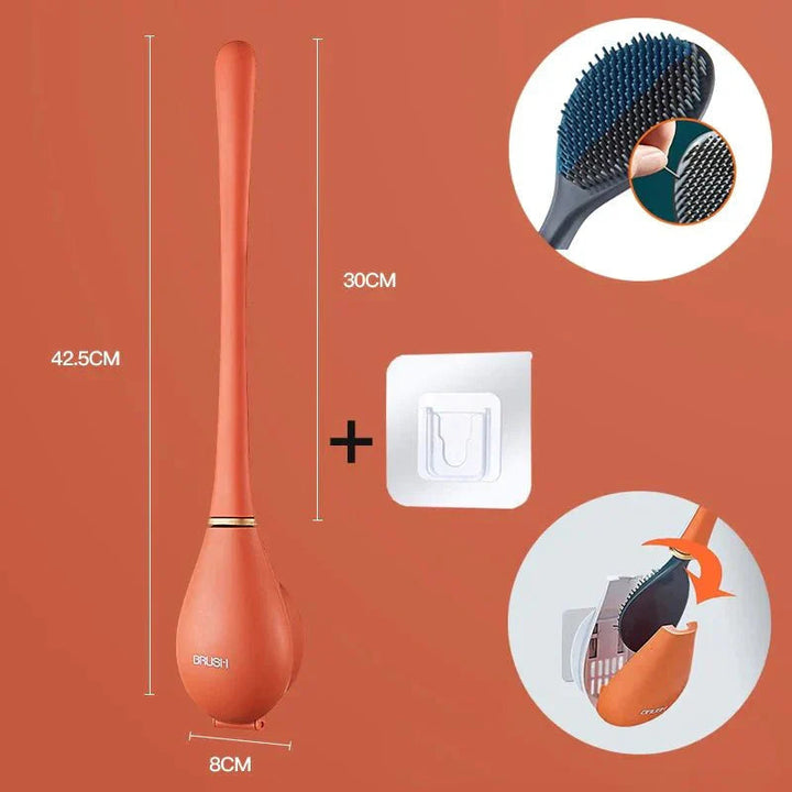BowLift | CleanSweep | Silicone Toilet Brush with Wall Holder