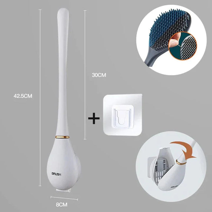 BowLift | CleanSweep | Silicone Toilet Brush with Wall Holder