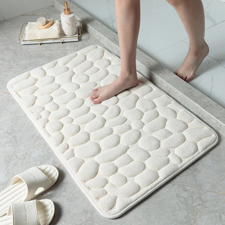 BowLift | CobbleMat | Anti-slip PVC Bath Mat with Pebble Stone Design