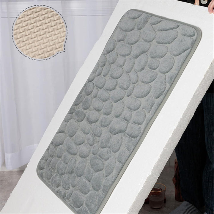 BowLift | CobbleMat | Anti-slip PVC Bath Mat with Pebble Stone Design