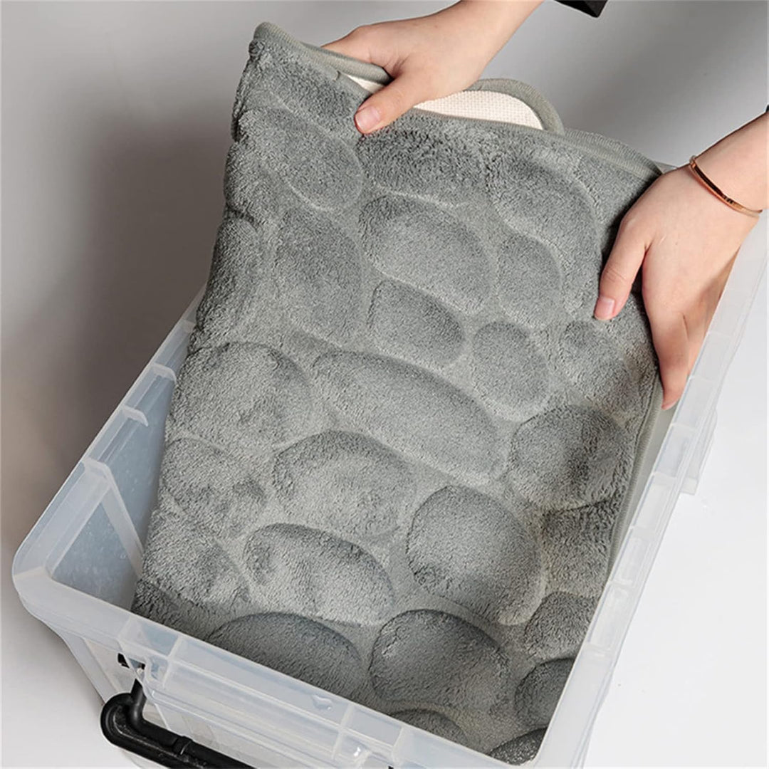 BowLift | CobbleMat | Anti-slip PVC Bath Mat with Pebble Stone Design