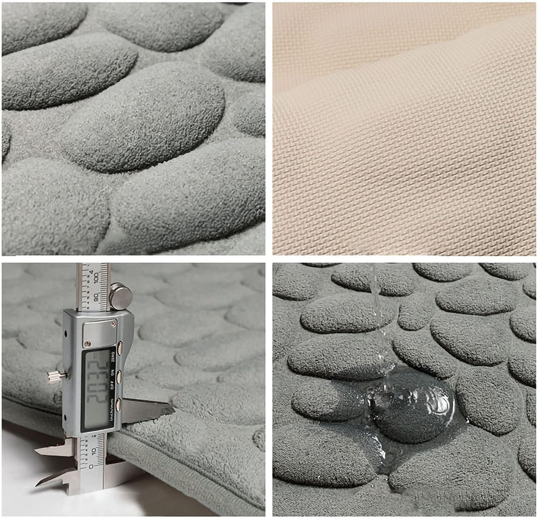 BowLift | CobbleMat | Anti-slip PVC Bath Mat with Pebble Stone Design