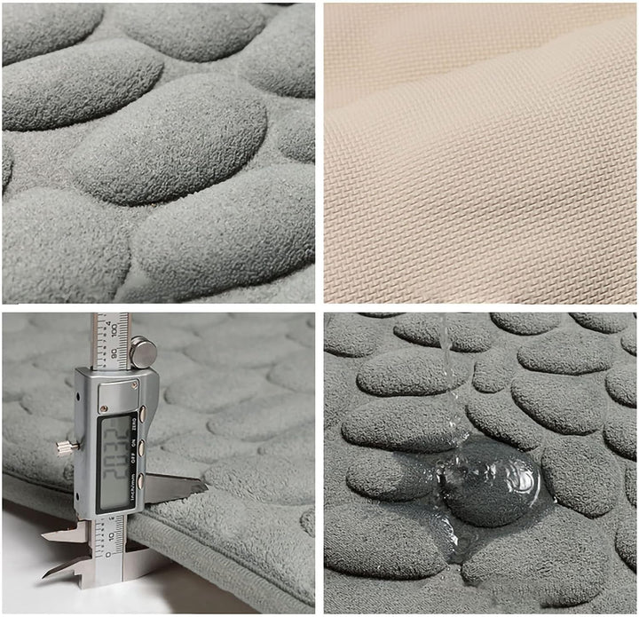 BowLift | CobbleMat | Anti-slip PVC Bath Mat with Pebble Stone Design