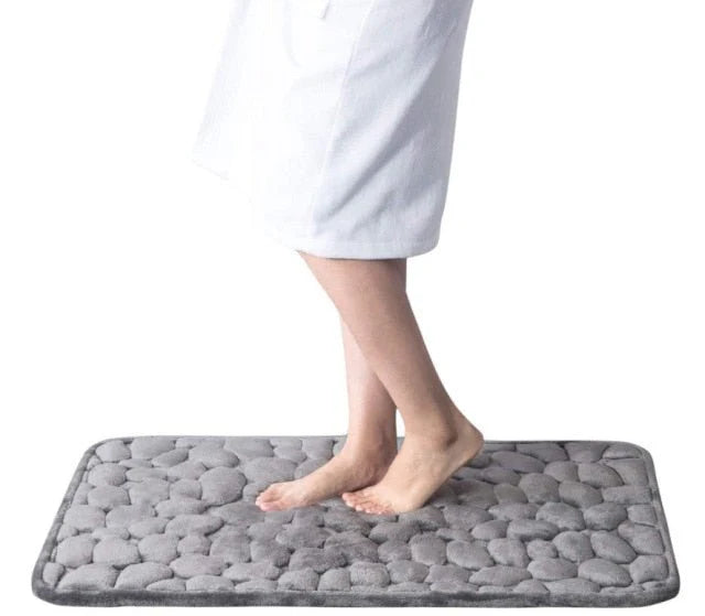 BowLift | CobbleMat | Anti-slip PVC Bath Mat with Pebble Stone Design