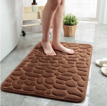 BowLift | CobbleMat | Anti-slip PVC Bath Mat with Pebble Stone Design