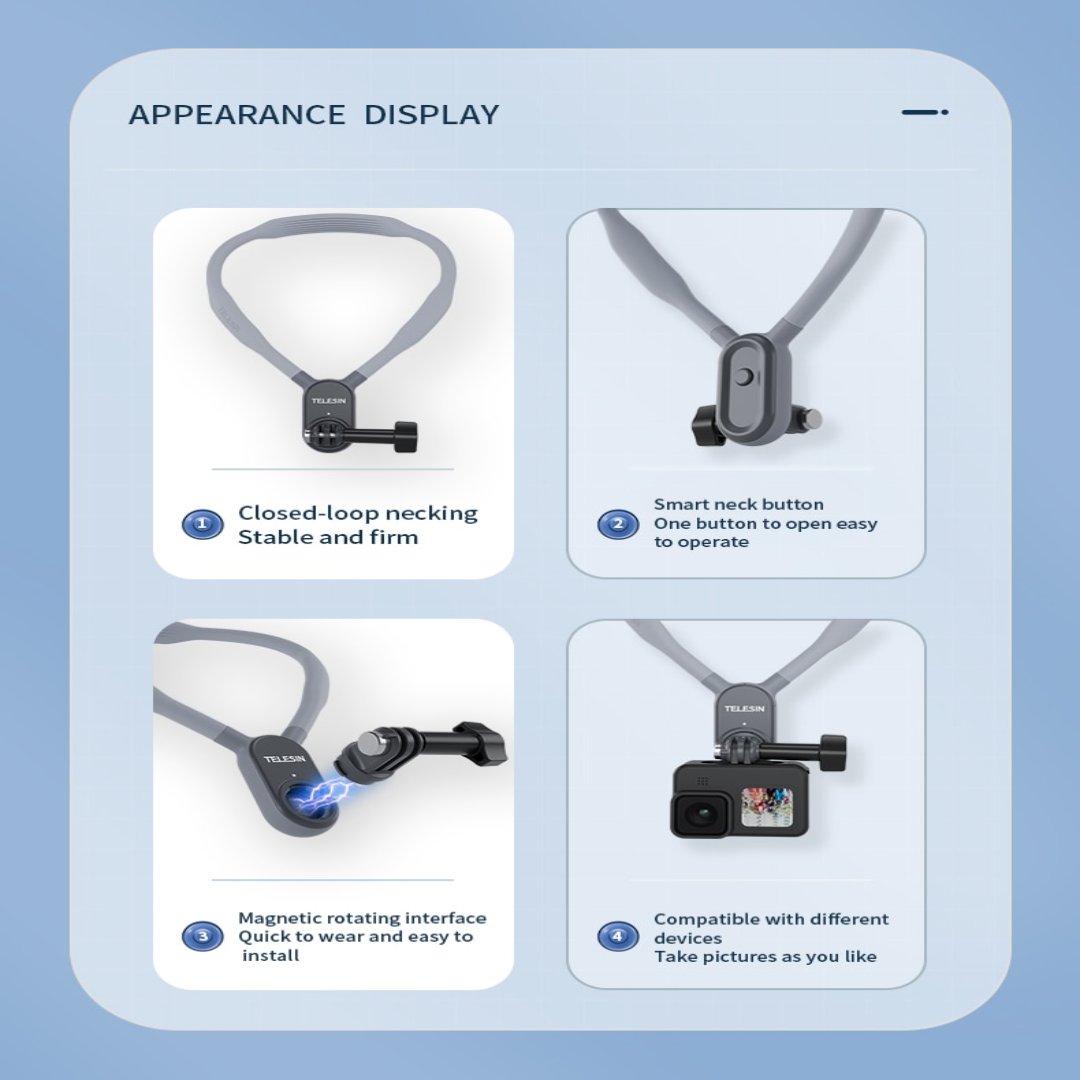 BowLift | Magnetic Silicone Neck-Mounted Action Camera Accessories