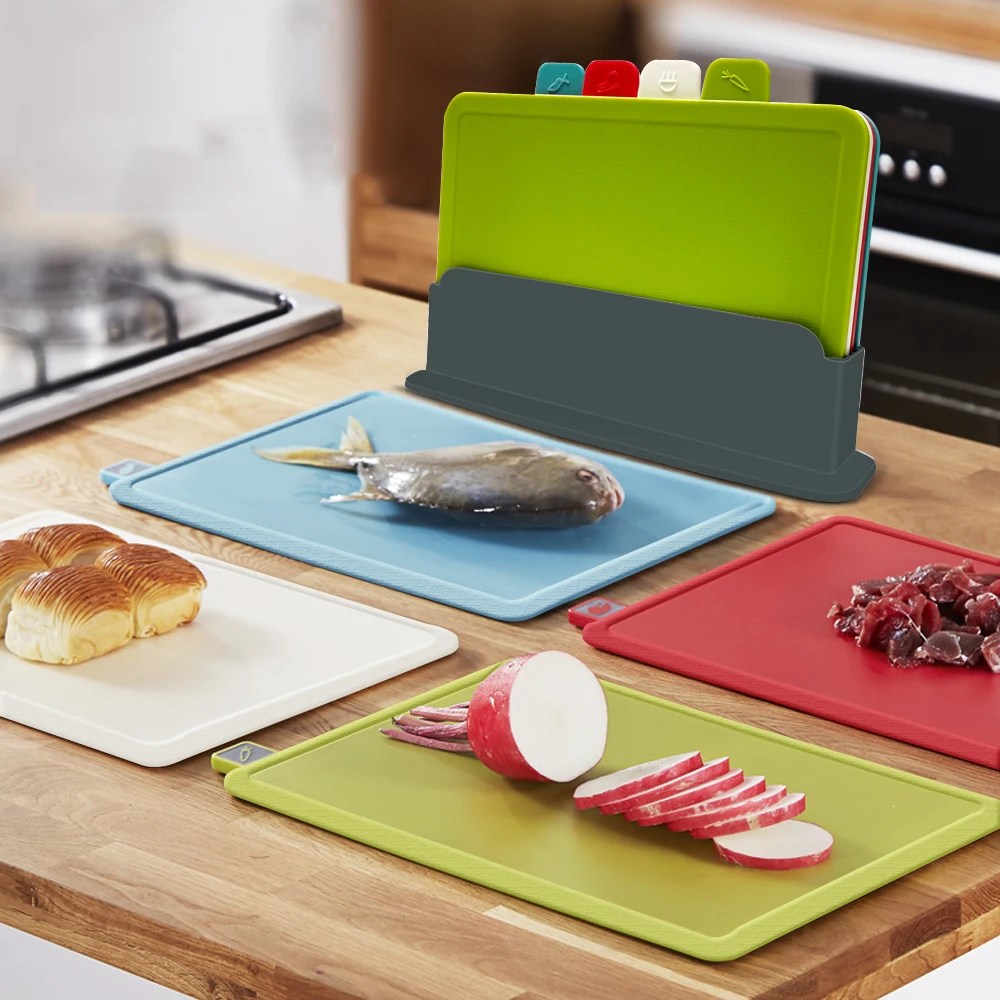 PrepTidy – Luxe Snijplankenset met Houten Houder Bowlift