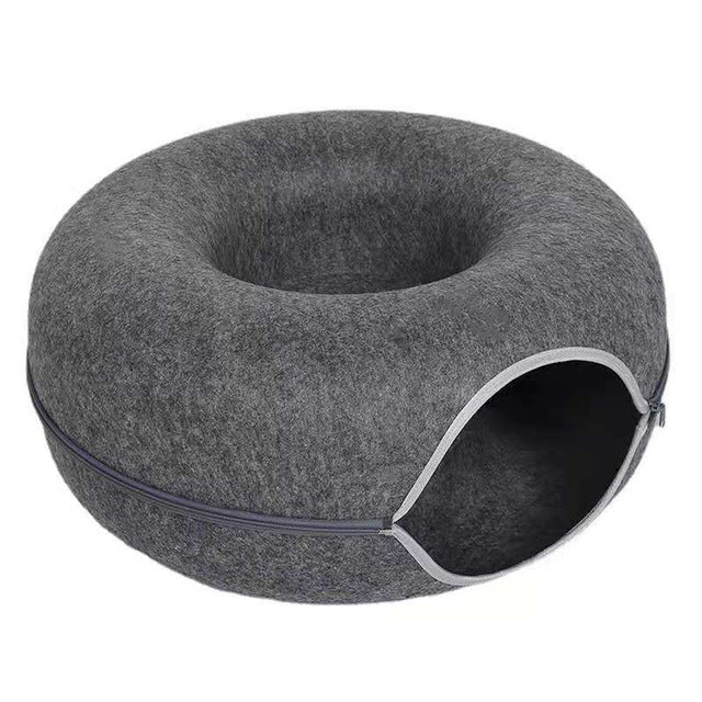 BowLift | Cozy Donut Cat Bed – Plush Material, Non-Slip Bottom, 20-Inch Diameter, Ideal for Relaxation and Play