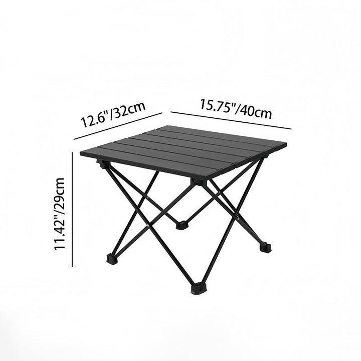 Modern Minimalist Carbon Steel Aluminum Foldable Square Side Table For Outdoor | Bowlift