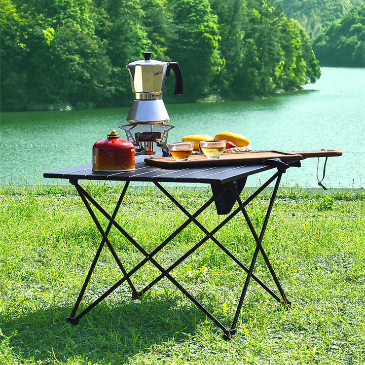 Modern Minimalist Carbon Steel Aluminum Foldable Square Side Table For Outdoor | Bowlift