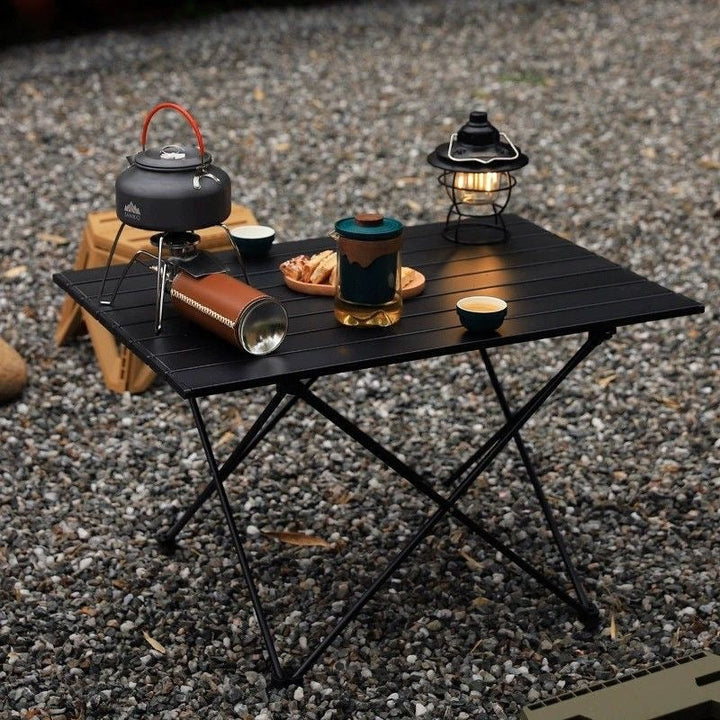 Modern Minimalist Carbon Steel Aluminum Foldable Square Side Table For Outdoor | Bowlift