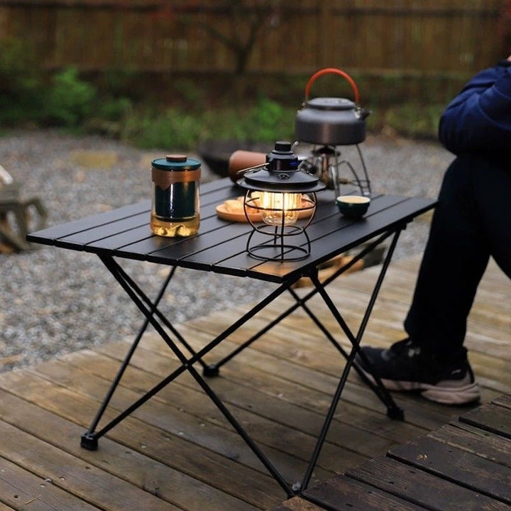Modern Minimalist Carbon Steel Aluminum Foldable Square Side Table For Outdoor | Bowlift