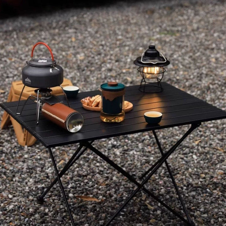 Modern Minimalist Carbon Steel Aluminum Foldable Square Side Table For Outdoor | Bowlift