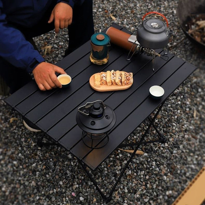 Modern Minimalist Carbon Steel Aluminum Foldable Square Side Table For Outdoor | Bowlift