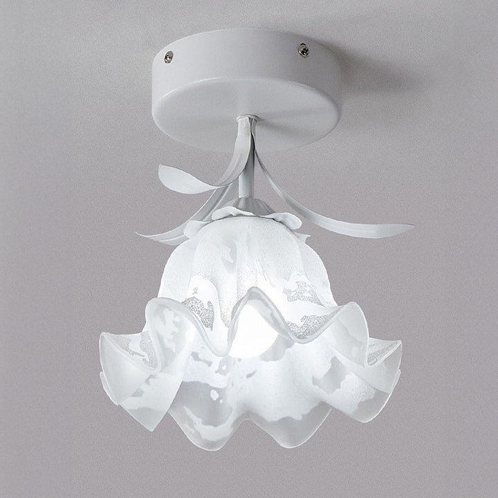 BowLift | Ceiling Light with Floral Glass Shade Design